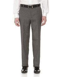 Hickey Freeman Wool Herringbone Dress Pants Medium Gray