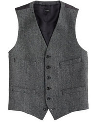 Men's Grey Herringbone Wool Blazer, Grey Herringbone Wool Waistcoat ...