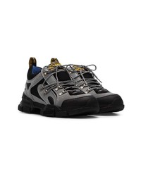 Gucci Grey Flashtrek Reflective Leather Sneakers