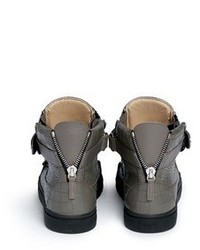 Giuseppe Zanotti Design London Croc Embossed Leather High Top Sneakers