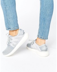 adidas Originals Gray Mesh Tubular Sneakers