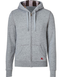 Burberry Brit Cotton Blend Chester Hoodie In Heather Pale Grey