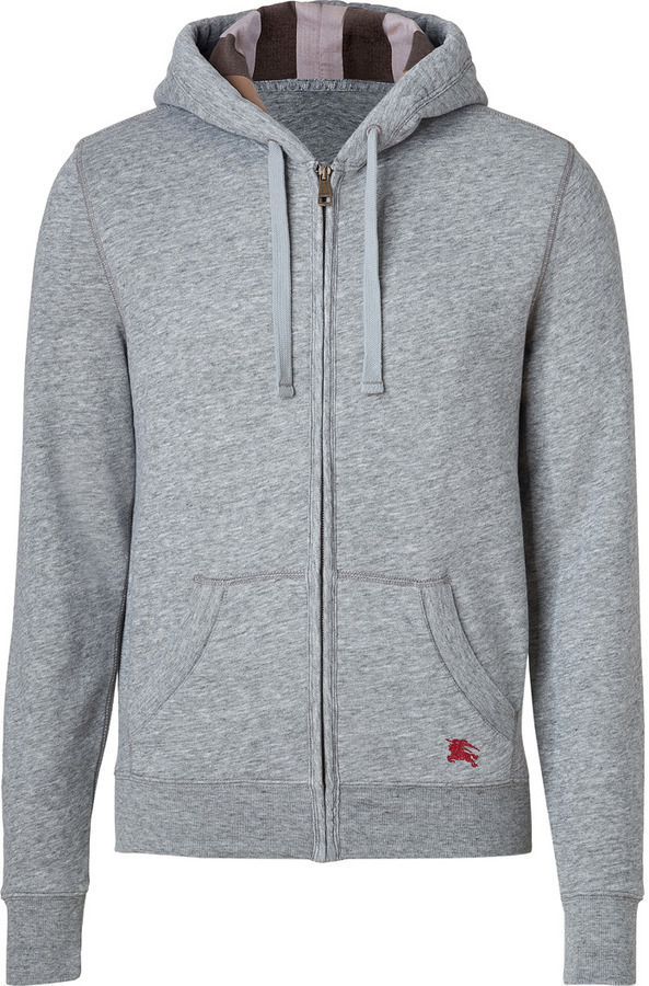 burberry hoodie mens grey