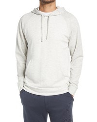 Vince Colorblock Knit Hoodie In Greywhite At Nordstrom