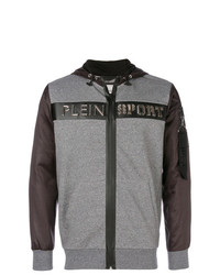 Plein Sport Colour Block Zip Hooded Sweatshirt