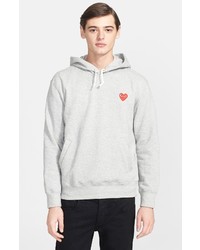 Comme Des Garcons Play Cotton Hoodie In Top Grey At Nordstrom