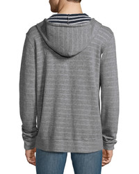 Sol Angeles Double Face Zip Front Hoodie Light Gray