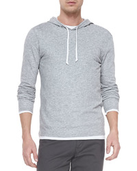 Vince Double Layer Hoodie Pullover Heather Steel