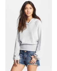 Free People Lone Ranger Wide Band Hoodie Grey Heather Small