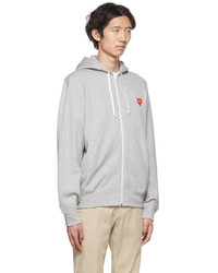Comme Des Garcons Play Gray Heart Hoodie
