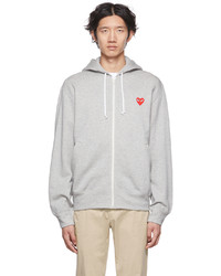 Comme Des Garcons Play Gray Heart Hoodie