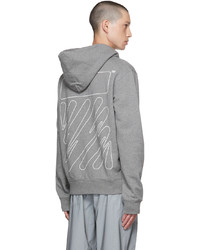 Off-White Gray Wave Diagonals Hoodie