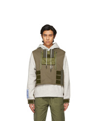 McQ Grey And Brown Armor Hoodie