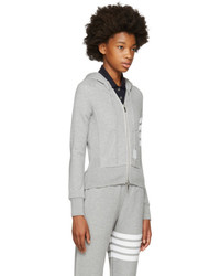 Thom Browne Grey Classic Four Bar Hoodie