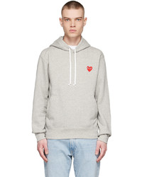 Comme Des Garcons Play Grey Cotton Hoodie