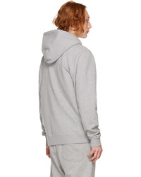 Sunspel Grey Cotton Loopback Zip Hoodie