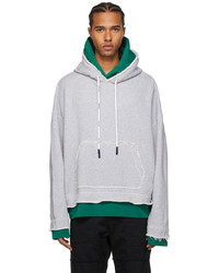 Palm Angels Grey Double Layer Hoodie
