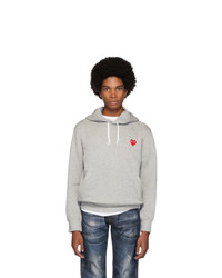 Comme Des Garcons Play Grey Heart Patch Hoodie