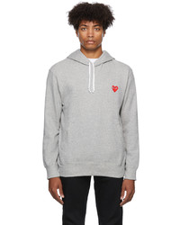 Comme Des Garcons Play Grey Heart Patch Hoodie