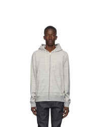 Naked and Famous Denim Grey Heavyweight Terry Zip Hoodie