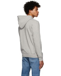 Comme Des Garcons Play Grey Layered Double Heart Hoodie