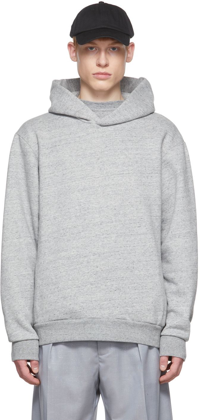 Acne Studios Grey Polyester Hoodie, $350 | SSENSE | Lookastic