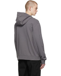 Z Zegna Grey Solid French Terry Hoodie