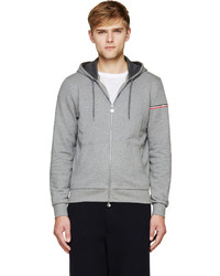 moncler zip hoodie grey
