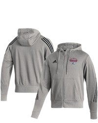 adidas Heathered Gray Colorado Avalanche Fashion Full Zip Hoodie In Heather Gray At Nordstrom
