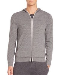 Theory Hooded Zip Front Sweater