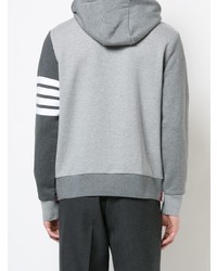 Thom Browne Hoodie Pullover With Tonal Fun Mix In Classic Loop Back With Engineered 4 Bar