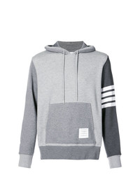 Thom Browne Hoodie Pullover With Tonal Fun Mix In Classic Loop Back With Engineered 4 Bar