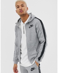 Nike Hoodie With Striped Side Tape In Grey Bq0678 063