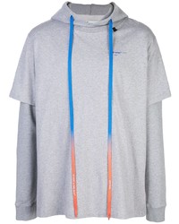 Off-White Layered Style Hoodie T Shirt