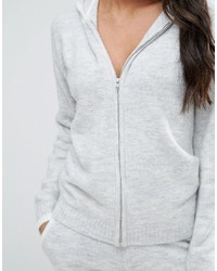 Micha Lounge Gray Hoodie With Contrast Tipping