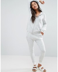 Micha Lounge Gray Hoodie With Contrast Tipping