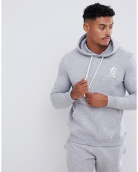 Gym King Muscle Hoodie In Grey Marl With Logo