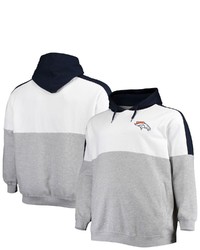 PROFILE Navyheathered Gray Denver Broncos Big Tall Team Logo Pullover Hoodie