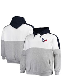 PROFILE Navyheathered Gray Houston Texans Big Tall Team Logo Pullover Hoodie