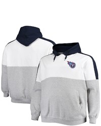 PROFILE Navyheathered Gray Tennessee Titans Big Tall Team Logo Pullover Hoodie