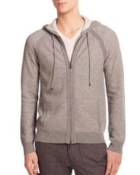 Vince Plaited Tuck Cashmere Hoodie