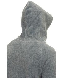 Barneys New York Reverse Fleece Hoodie Sweatshirt Grey