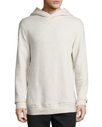 Helmut Lang Textured Pullover Hoodie Light Heather Gray