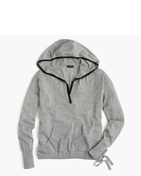 J.Crew Tipped Hoodie In Italian Featherweight Cashmere
