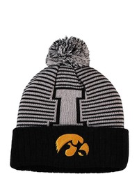Top of the World Black Iowa Hawkeyes Line Up Cuffed Knit Hat With Pom At Nordstrom