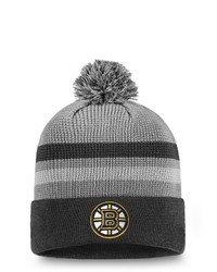 FANATICS Branded Gray Boston Bruins Authentic Pro Home Ice Cuffed Knit Hat With Pom At Nordstrom