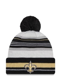 New Era Grayblack New Orleans Saints Cuffed Knit Hat With Pom At Nordstrom
