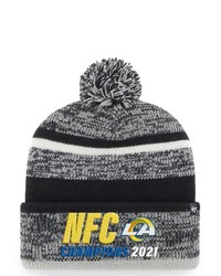 '47 Heathered Black Los Angeles Rams 2021 Nfc Champions Northward Cuffed Pom Knit Hat In Heather Black At Nordstrom