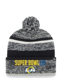 '47 Heathered Black Los Angeles Rams Super Bowl Lvi Bound Cuffed Pom Knit Hat In Heather Black At Nordstrom