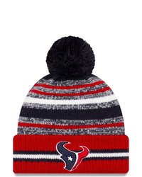 New Era Navyred Houston Texans 2021 Nfl Sideline Sport Official Pom Cuffed Knit Hat At Nordstrom